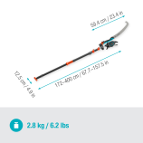 Gardena StarCut Pro L – set, cu două lame, tăietor telescopic cu ferăstrău și adaptor