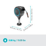 Gardena Cutie de terasă pentru furtun RollUp M, furtun de 20 m, turcoaz, înfășurare automată