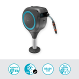Gardena Cutie de terasă pentru furtun RollUp M, furtun de 20 m, turcoaz, înfășurare automată