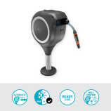 Gardena Cutie de terasă pentru furtun RollUp S, furtun de 15 m, alb, înfășurare automată