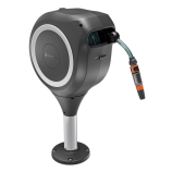 Gardena Cutie de terasă pentru furtun RollUp S, furtun de 15 m, alb, înfășurare automată