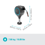 Gardena Cutie de terasă pentru furtun RollUp S, furtun de 15 m, turcoaz, înfășurare automată