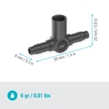 Racord în T Gardena pentru duze de pulverizare / picurătoare terminale de 4,6 mm (3/16")