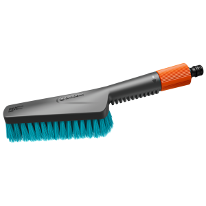 Perie manuală Gardena Cleansystem S, cu peri tari, cu racord pentru furtun, pentru curățarea suprafețelor mici